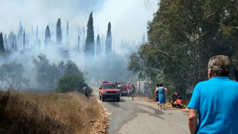 Σε ύφεση η φωτιά στη ΒΔ Κέρκυρα-Επέστρεψαν στα σπίτια τους οι κάτοικοι των Ραχτάδων (video)