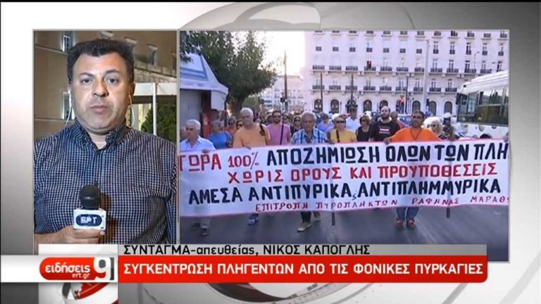 Κινητοποίηση πυρόπληκτων με κατάθεση υπομνήματος σε Βουλή & Περιφέρεια (video)