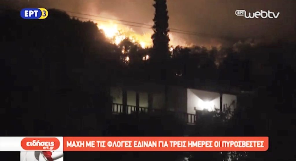 Μεγάλη καταστροφή από τη φωτιά στη Σάμο (video)