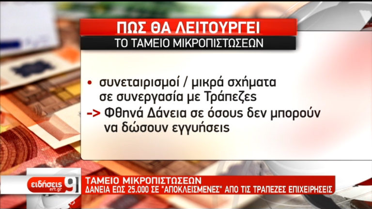 Ταμείο μικροπιστώσεων-Δάνεια έως 25.000€ σε “αποκλεισμένες” από τις τράπεζες επιχειρήσεις (video)