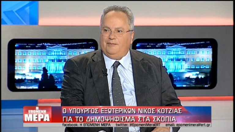 Ν. Κοτζιάς: To δημοψήφισμα στην ΠΓΔΜ δεν είναι όρος της Συμφωνίας των Πρεσπών (video)