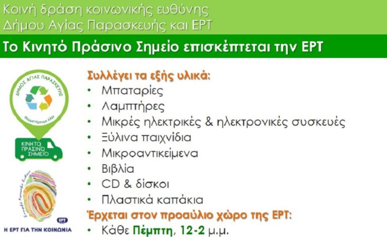 ΣυμμΕΡΤέχω: Δράση Κοινωνικής Ευθύνης της ΕΡΤ – Δήμου Αγίας Παρασκευής