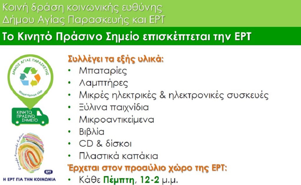 ΣυμμΕΡΤέχω: Δράση Κοινωνικής Ευθύνης της ΕΡΤ – Δήμου Αγίας Παρασκευής