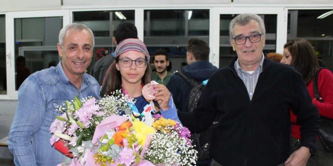 Στη Μυτιλήνη με το χάλκινο των Ολυμπιακών Αγώνων Νέων η Όλγα Φιάσκα