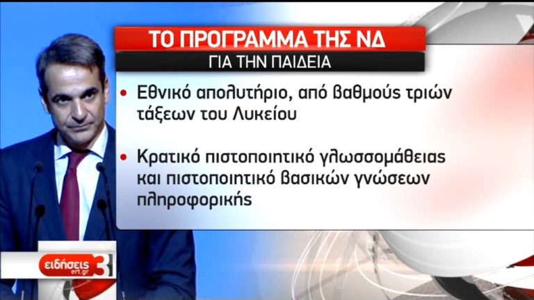 Κ. Μητσοτάκης: Παρουσίαση του προγράμματος της ΝΔ για την Παιδεία (video)