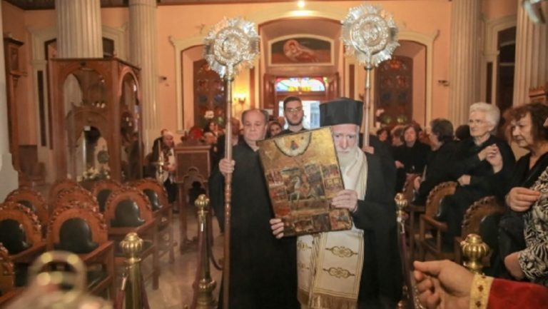 Υποδέχθηκαν την εικόνα του έφιππου Αγίου Μηνά