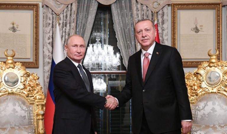 Ερντογάν-Πούτιν στα εγκαίνια του υποθαλάσσιου τμήματος του αγωγού «TurkStream»