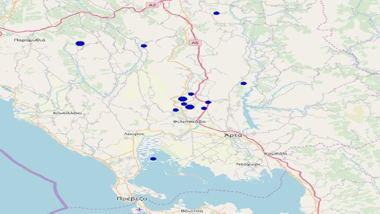 Σεισμός με επίκεντρο βορειοδυτικά της Άρτας