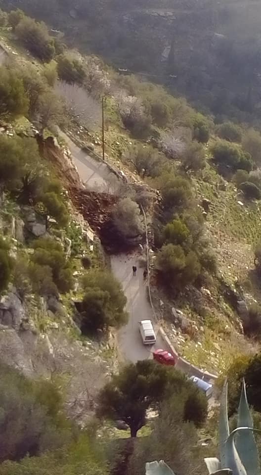 Κόπηκε ο δρόμος από Πλαγιά προς Άγιο Κήρυκο Ικαρίας
