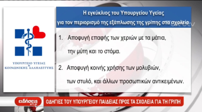Οδηγίες του υπουργείου Υγείας προς τα σχολεία για τη γρίπη (video)
