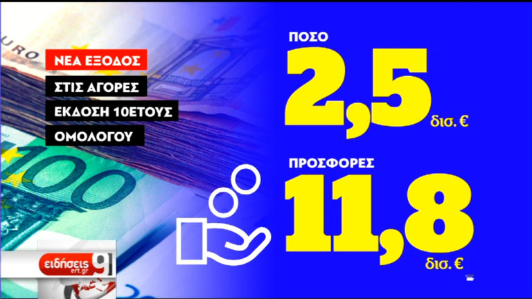 10ετές ομόλογο: 2,5 δισ.€ άντλησε το Δημόσιο με επιτόκιο 3,9%-Τσίπρας προς Μητσοτάκη: Πάλι πέσατε έξω (video)