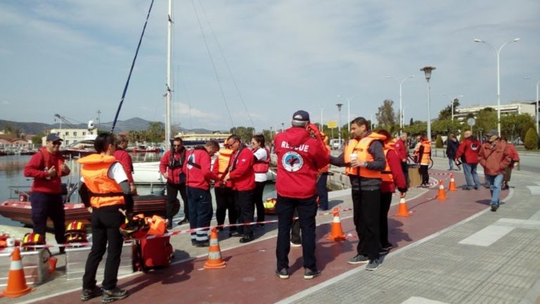Άσκηση με τραυματισμό εργάτη σε πλωτό γερανό από την ΕΟΔ Μαγνησίας
