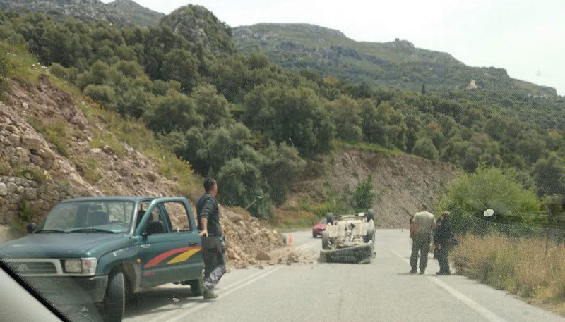 Χανιά: Τροχαίο ατύχημα στο δρόμο για την Παλαιόχωρα