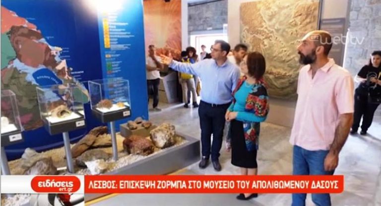 Επίσκεψη Ζορμπά στο μουσείο του Απολιθωμένου δάσους (video)