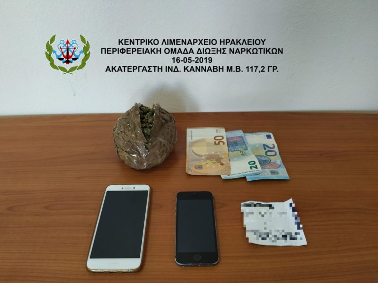 Δύο συλλήψεις για κατοχή 117,2 γραμμαρίων κάνναβης στο Ηράκλειο