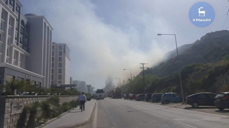 Ξερόχορτα έκαψε η φωτιά στη Ρόδο