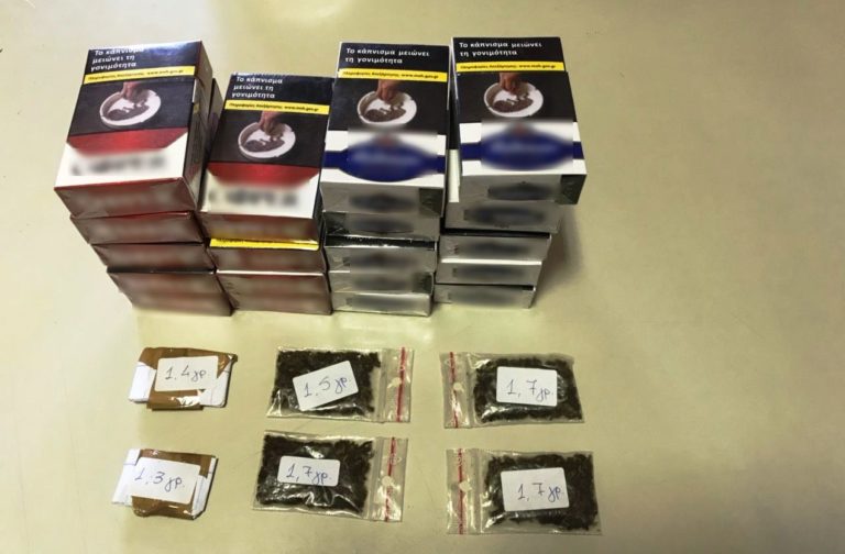 Συνελήφθη για κατοχή ναρκωτικών και λαθραίων τσιγάρων