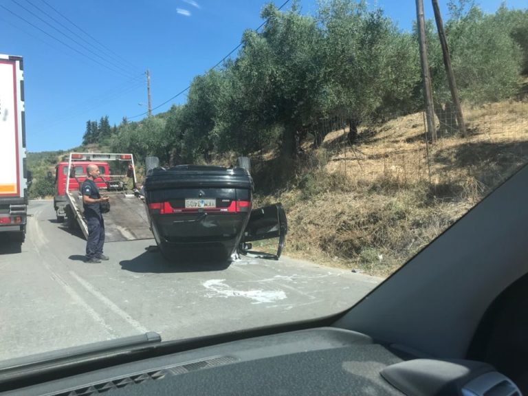 Χανιά: Ανετράπη αυτοκίνητο στο δρόμο Αρμένοι – Καλύβες