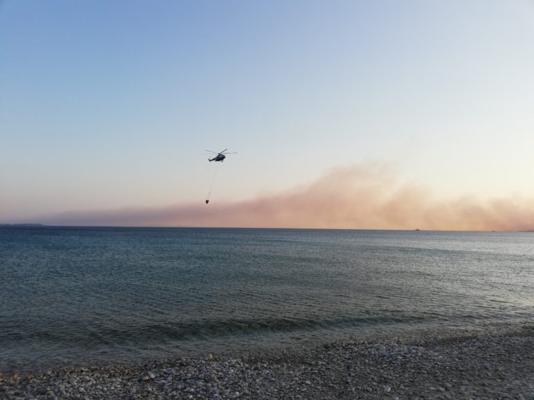 Δίνουν μάχη οι επίγειες δυνάμεις για να περιορίσουν την φωτιά στη Σάμο