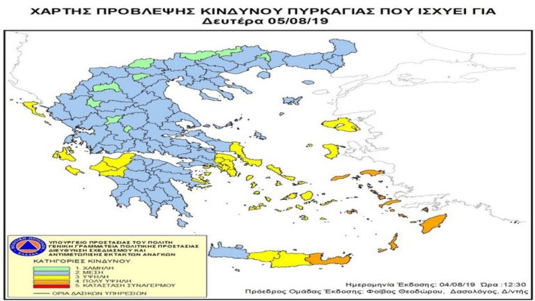 Υψηλός κίνδυνος πυρκαγιάς