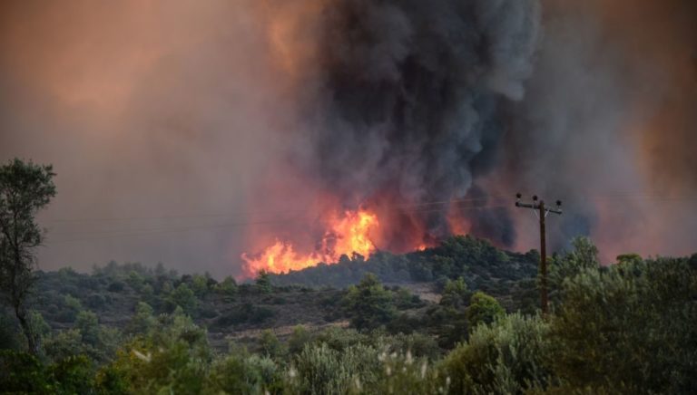 Σε εξέλιξη η πυρκαγιά της Μεγαλόπολης