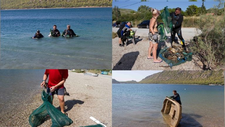 Μάζεψαν 154 κιλά σκουπίδια από το βυθό της λίμνης Βουλιαγμένης