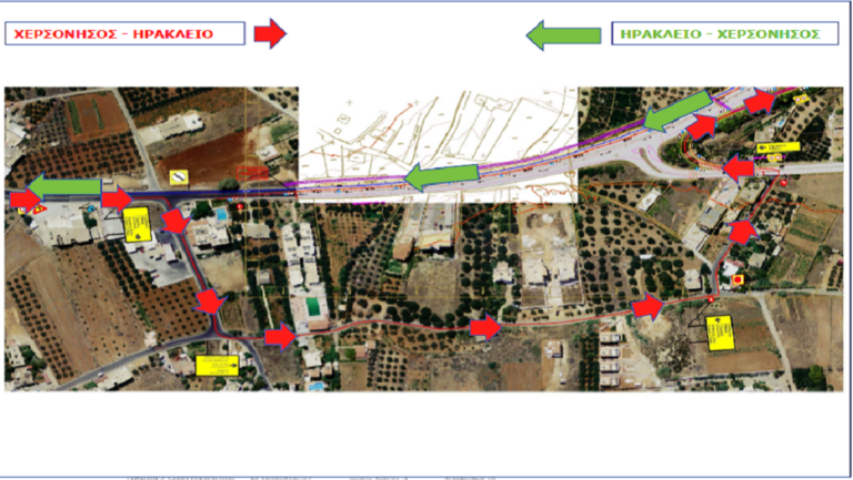 Αλλάζει η κίνηση των οχημάτων στο δρόμο Γούρνες- Χερσόνησος