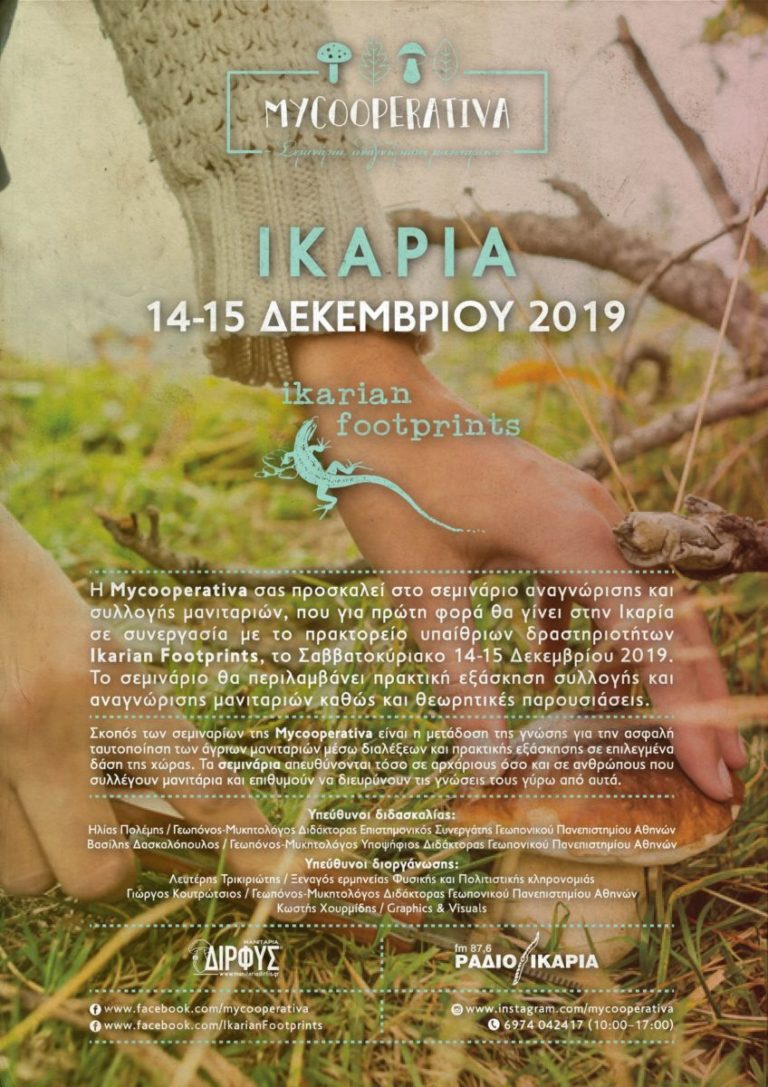Μανιτάρια Ικαρίας: διήμερο σεμινάριο αναγνώρισης και συλλογής μανιταριών: 14-15/2019
