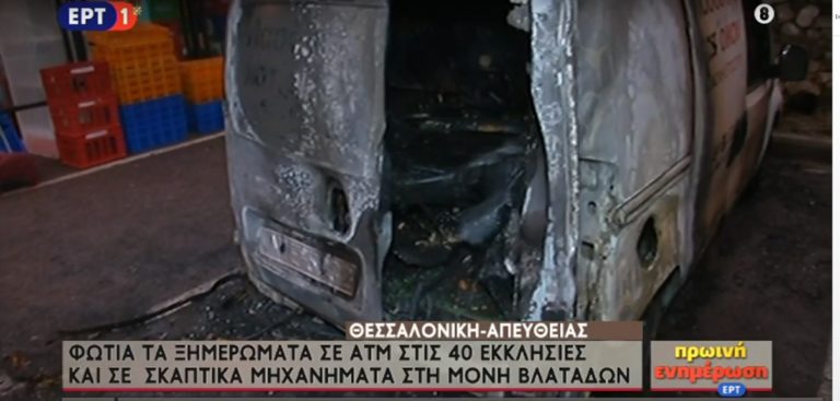 Άγνωστοι επιτέθηκαν σε οχήματα και καταστήματα στη Θεσσαλονίκη (video)