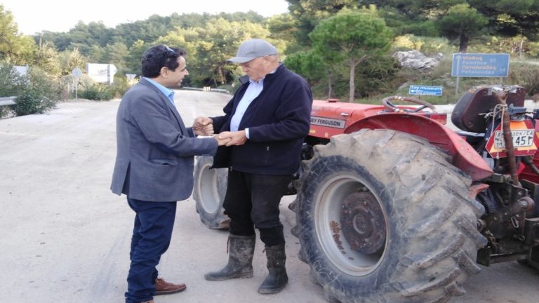 Ο Ν. Σαντορινιός στις πληγείσες περιοχές της Ρόδου