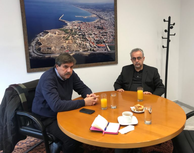 Συνάντηση Α. Ξανθού με τον Αντιπρύτανη του Πανεπιστημίου Κρήτης Κ. Σπανουδάκη