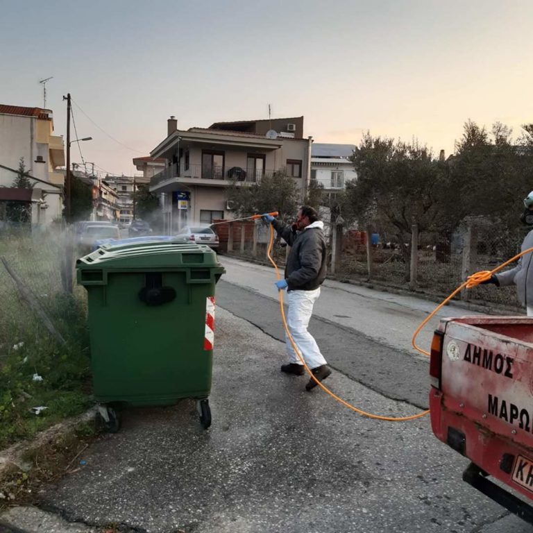 Κορονοϊός: Συνεχίζονται οι ψεκασμοί και οι απολυμάνσεις στο Δήμο Μαρωνείας Σαπών