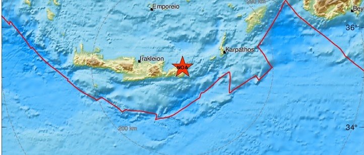 Λασίθι: 4,4 Ρίχτερ 5 χιλιόμετρα από το Παλαίκαστρο Σητείας
