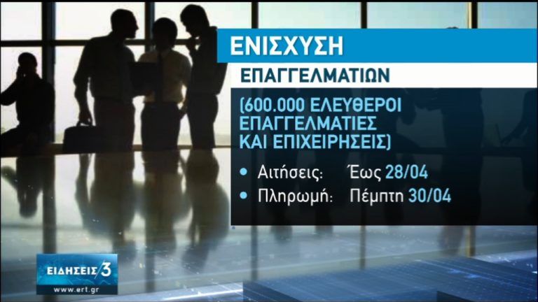 Ξεκινάει η διαδικασία πίστωσης των 800 ευρώ-Την Πέμπτη η καταβολή σε 600.000 επαγγελματίες (video)
