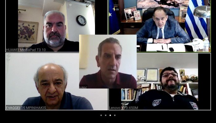 Τηλεδιάσκεψη Πλακιωτάκη με τους Προέδρους των Ομοσπονδιών Επαγγελματιών Βιοτεχνών και Εμπόρων Κρήτης