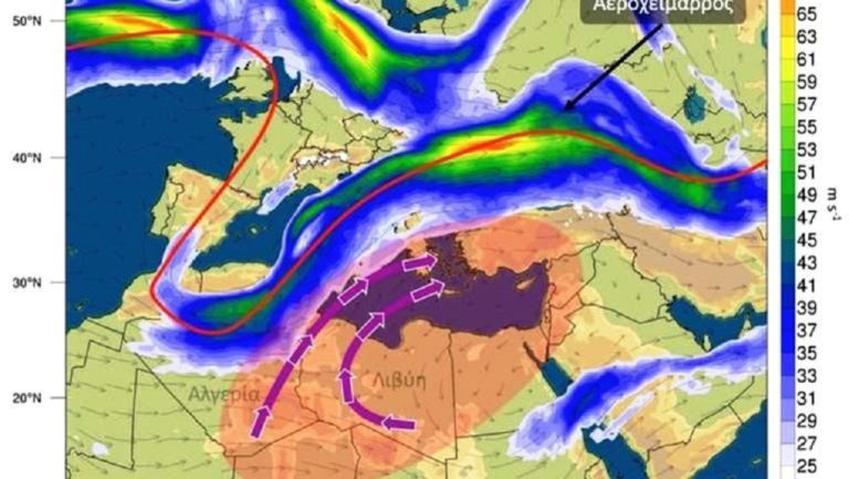 Ο αεροχείμαρρος που έφερε τον καύσωνα στη νότια Ελλάδα