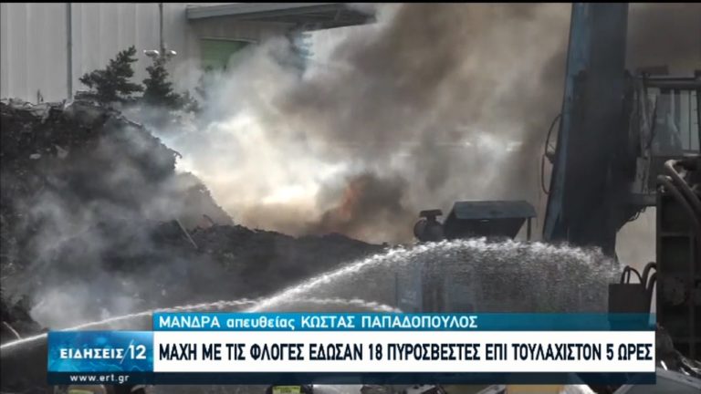 Υπό πλήρη έλεγχο η φωτιά στη Μάνδρα Αττικής (video)