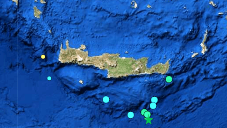Συνεχίζονται οι σεισμοί νότια της Κρήτης