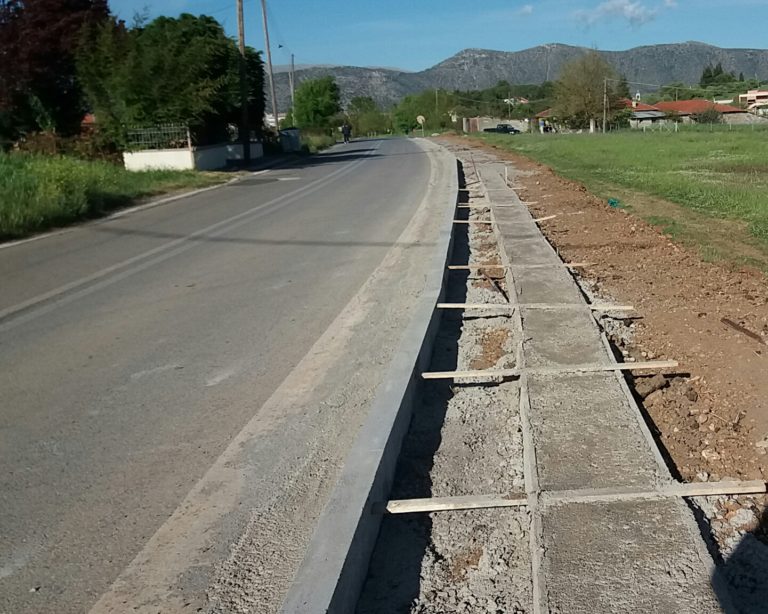 Τρίπολη: Προχωράει η κατασκευή πεζοδρομίων