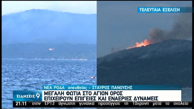 Μεγάλη πυρκαγιά στο Άγιον Όρος (video)