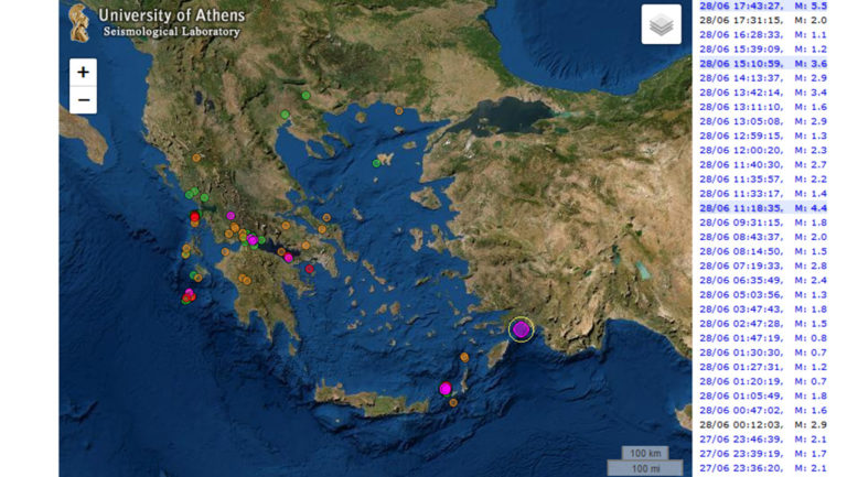 Σεισμός 5,4 Ρίχτερ ανοιχτά της Ρόδου