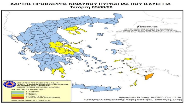 Υψηλός και σήμερα ο κίνδυνος εκδήλωσης πυρκαγιάς στη Ρόδο