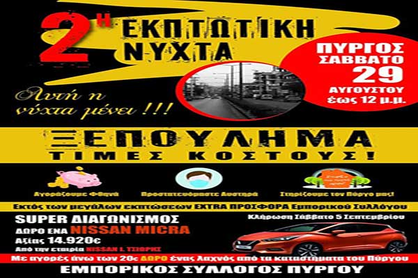 Πύργος: Εκπτωτική Νύχτα με πολλές ελπίδες