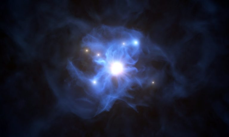 Ανακαλύφθηκαν έξι γαλαξίες «παγιδευμένοι στο δίχτυ» μιας γιγαντιαίας μαύρης τρύπας