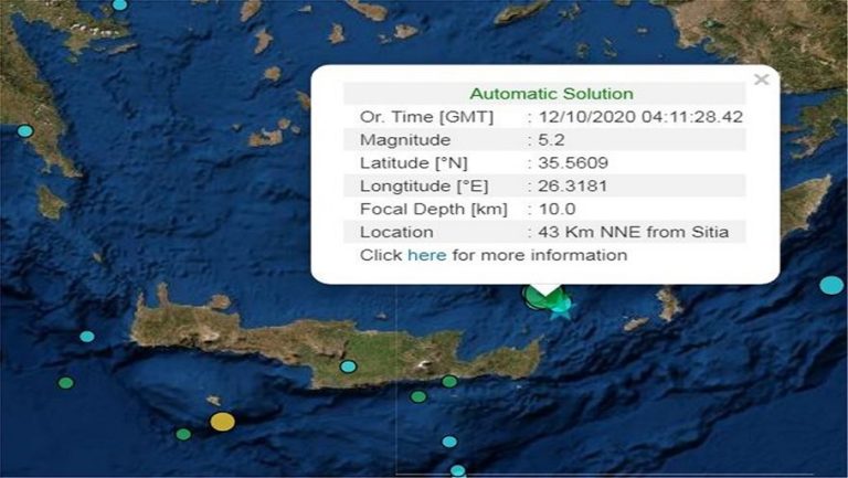 Δεκάδες μετασεισμοί στην Κρήτη μετά τα 5,1 και 5,2 Ρίχτερ
