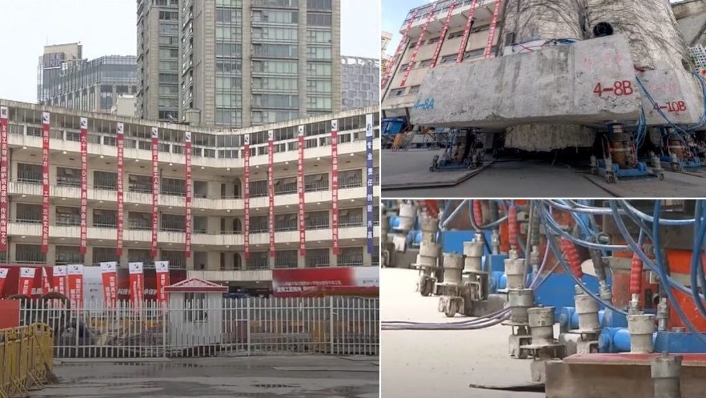 Ένα πενταόροφο κτίριο στη Σαγκάη «περπατά» σε μια νέα τοποθεσία (video)