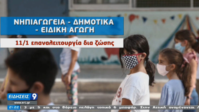Με μάσκες και μέτρα προστασίας επιστρέφουν στα θρανία οι μαθητές δημοτικών-νηπιαγωγείων