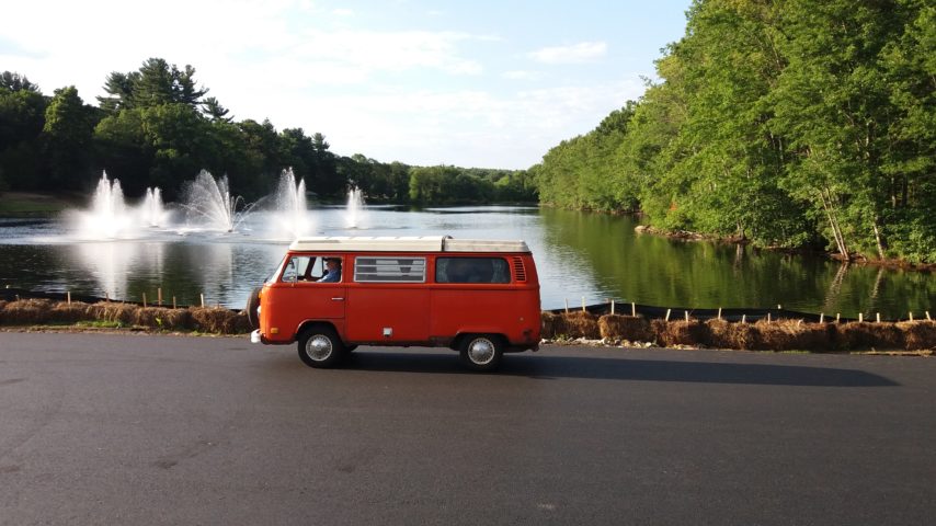 on the outskirts of Boston VW camper van – get name of park