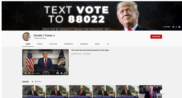 Το YouTube μπλόκαρε το κανάλι του προέδρου Τραμπ για υποκίνηση βίας