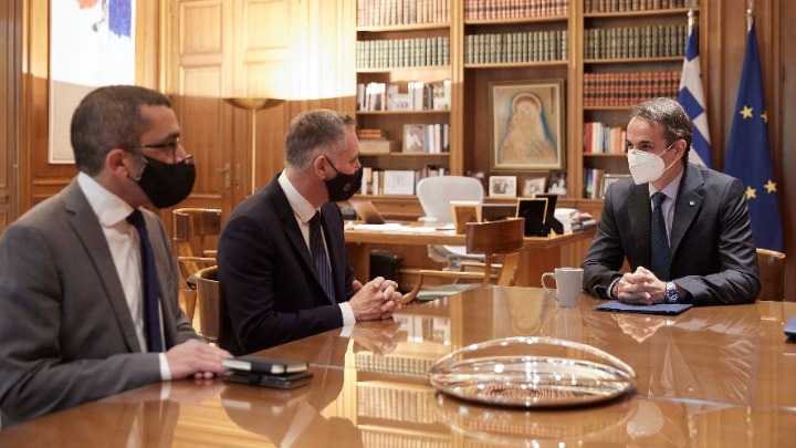 Συνάντηση του Κυριάκου Μητσοτάκη με τον πρόεδρο του ΔΗΚΟ Νικόλα Παπαδόπουλο